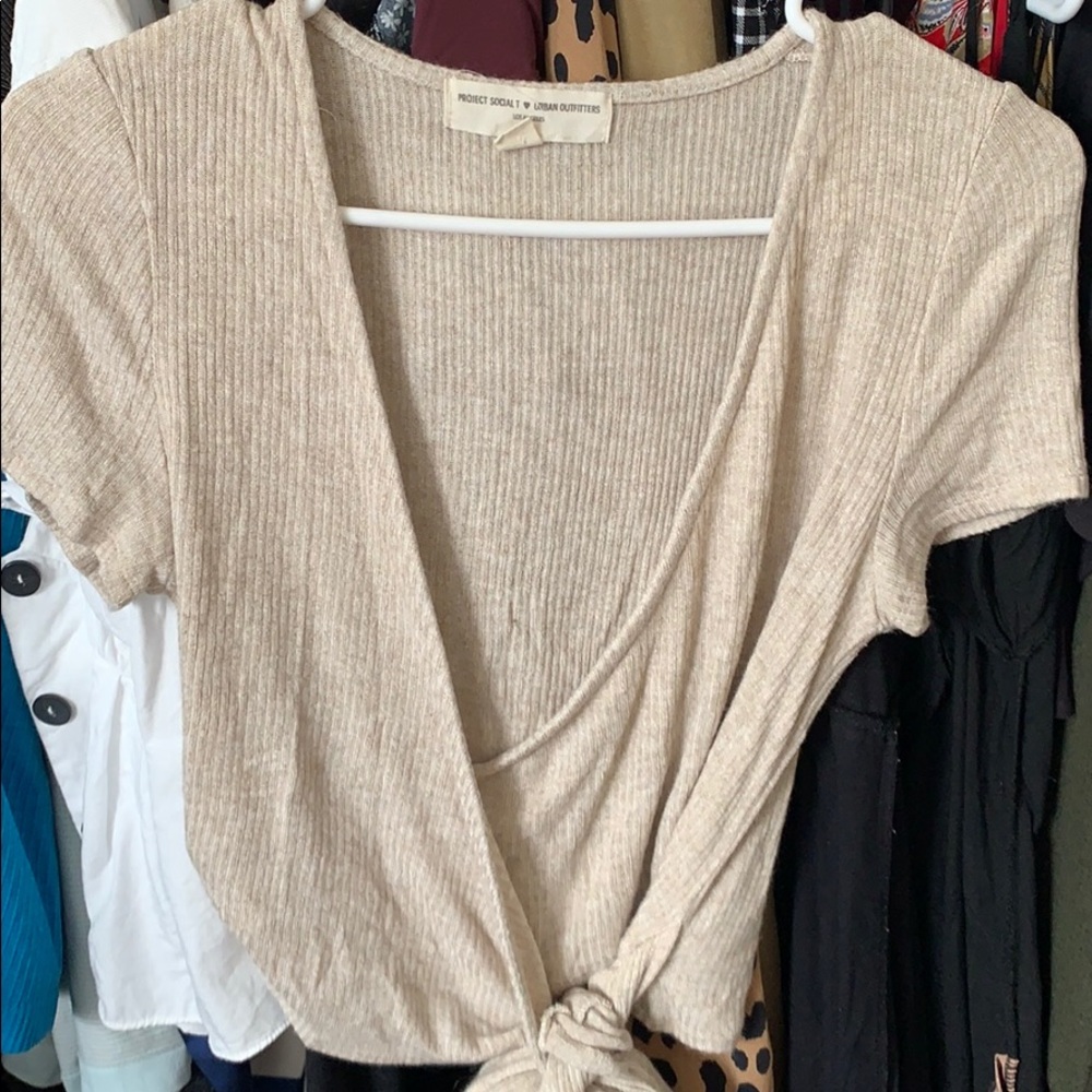 Urban Outfitters crop tie cross shirt